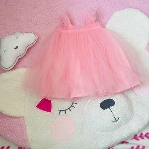 Picture-Perfect Elegance: Pre-Owned Layered Tulle Tutu Dress (6 Months, Pink)